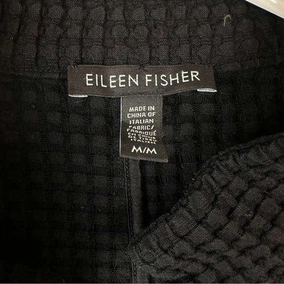 Eileen Fisher Textured Waffle Snap Blazer Jacket Black Office - Picture 3 of 8